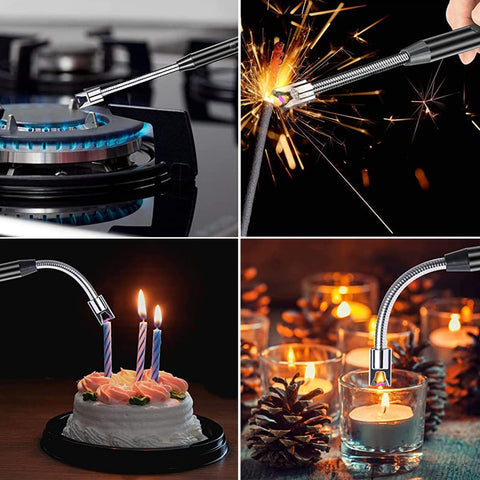 USB Rechargeable Electric Arc Lighter | Flexible Neck | Windproof Flameless BBQ & Candle Lighter
