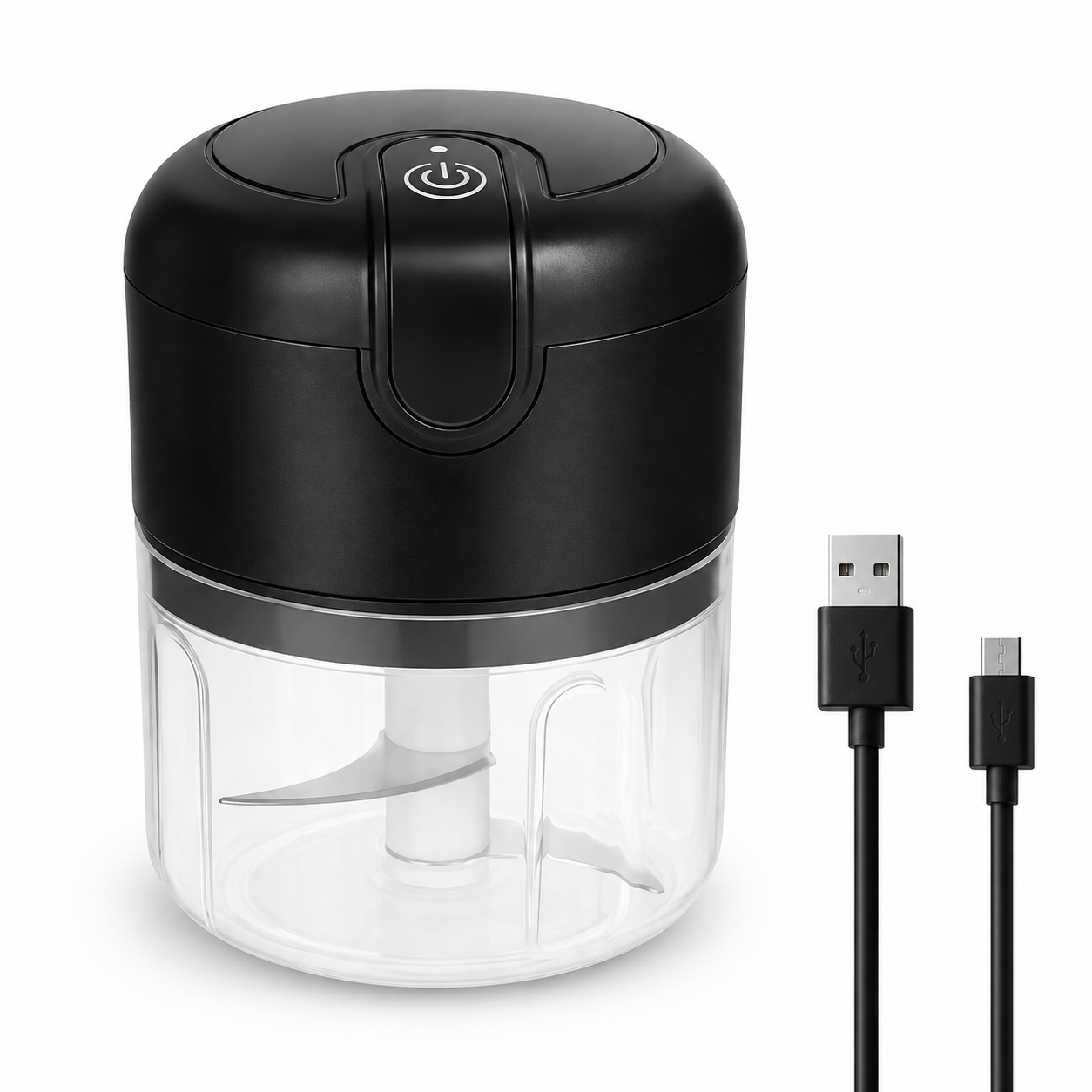 Portable Electric Rechargeable Mini Garlic & Vegetable Chopper - 250ml)
