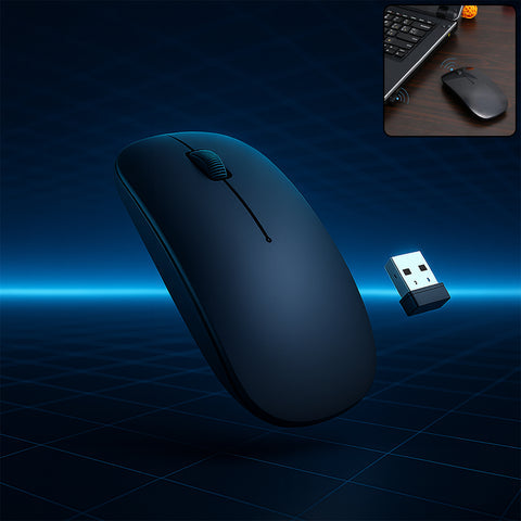 Wireless Mouse | 2.4GHz Slim Optical Mouse for Laptop, PC, Computer & Mac | Adjustable DPI | Plug & Play