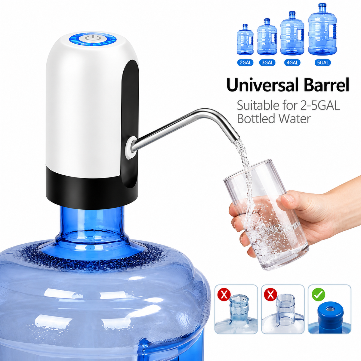 USB Rechargeable Automatic Water Bottle Pump