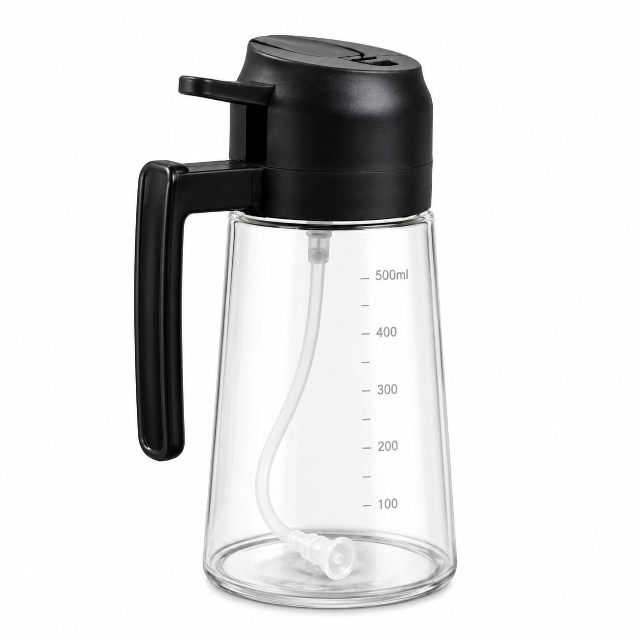 2-in-1 Oil Dispenser & Mist Sprayer Bottle 500ml | Glass Cooking Oil Spray Bottle with Pourer | Leakproof Oil Container for Kitchen, Air Fryer, Salad, BBQ & Baking (Pack of 1)