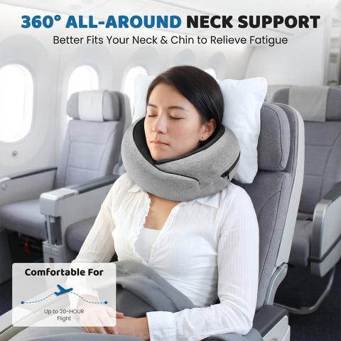 Soft Travel Neck Pillow, Memory Foam U-Shaped Support Pillow For Flights