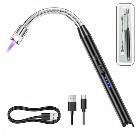 USB Rechargeable Electric Arc Lighter | Flexible Neck | Windproof Flameless BBQ & Candle Lighter