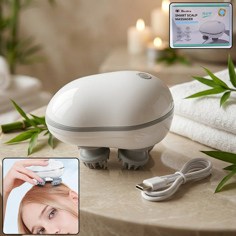 Rechargeable Electric Scalp & Full Body Massager – Waterproof 3D Kneading Head Massager for Stress Relief