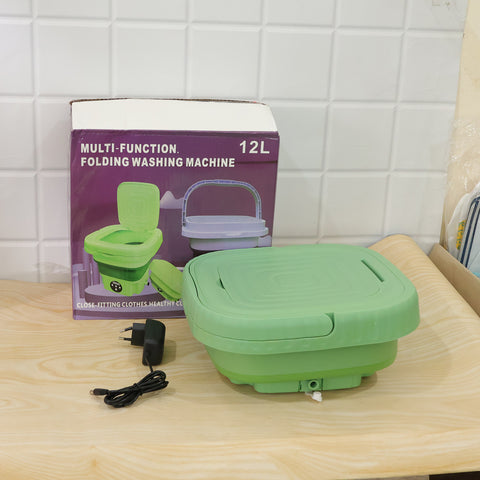 Portable Folding Washing Machine | Mini Washer with Spin Basket for Baby Clothes, Underwear & Travel