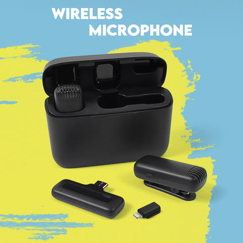 Wireless Collar Microphone | Dual Noise Cancelling Lavalier Mic for iPhone, Android Type-C, YouTube & Content Creation