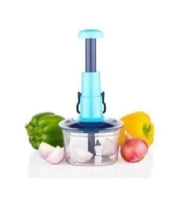 Manual Push-Press Vegetable & Fruit Chopper | Stainless Steel Blades